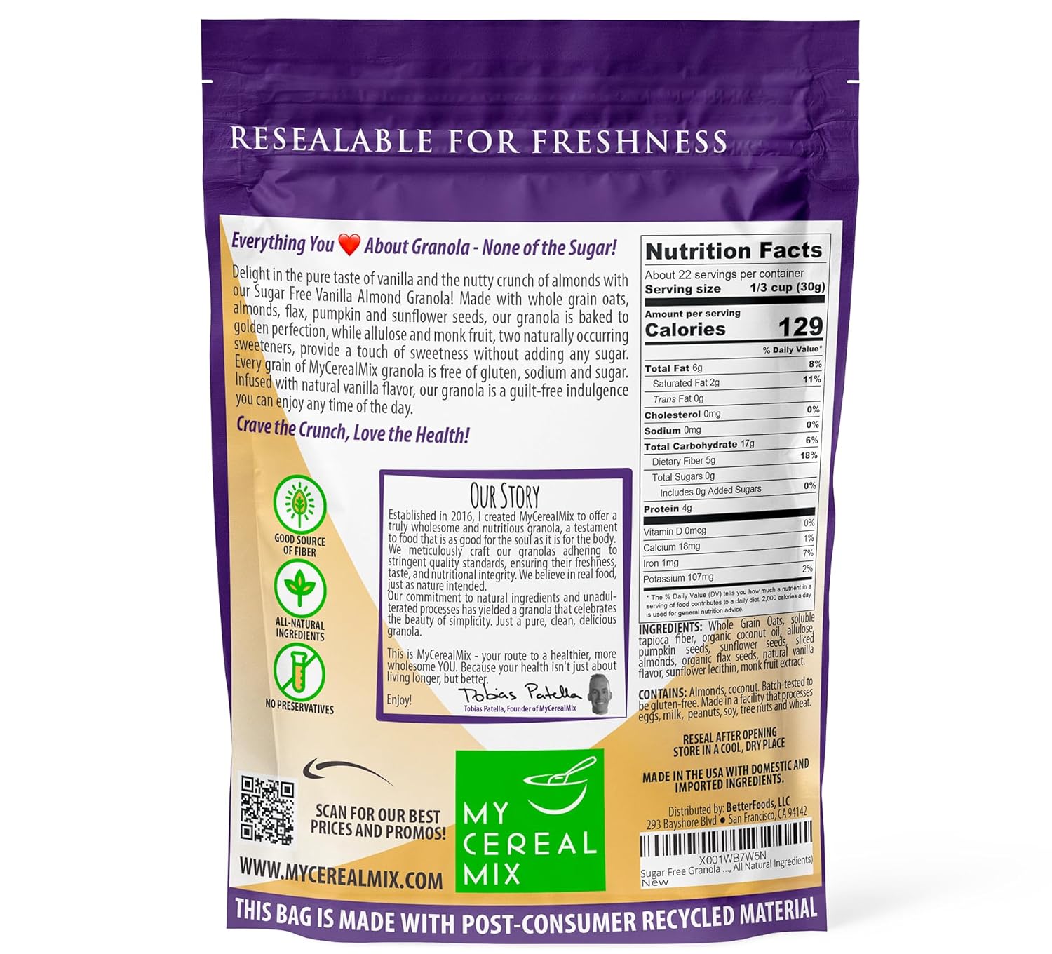 Sugar Free Granola - Vanilla Almond 2