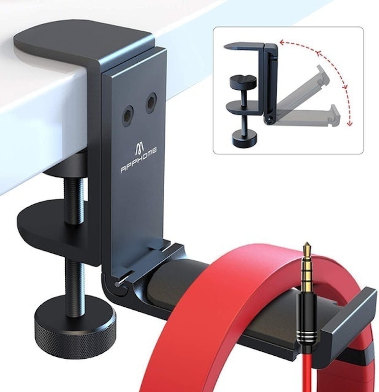 Foldable Headphone Stand Hanger with Cable Clip Organizer 1
