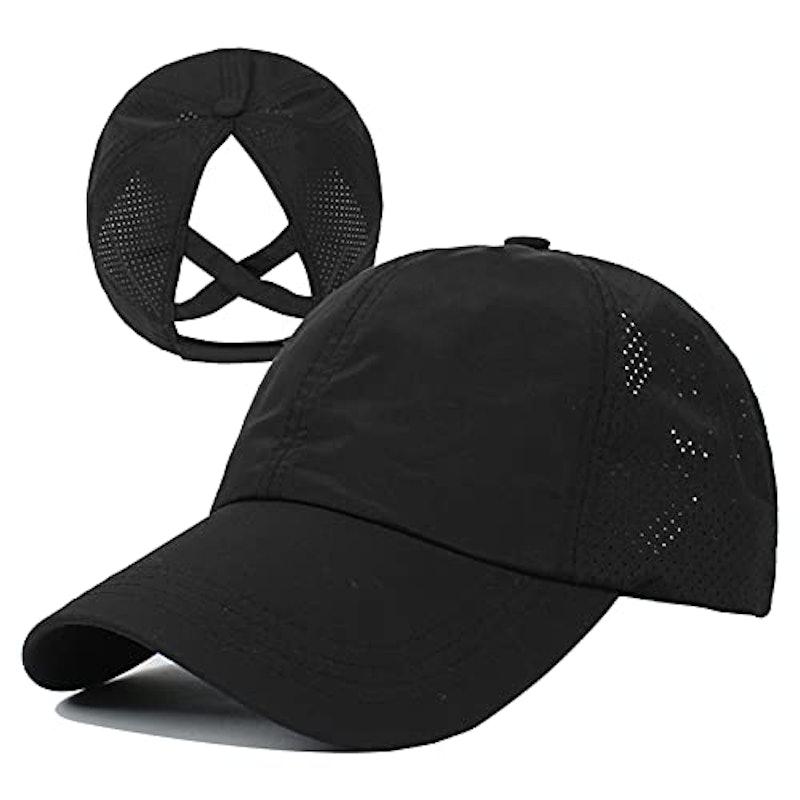 Womens Criss Cross Ponytail Baseball Cap 1