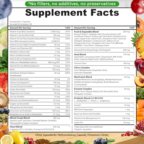 Vegan Whole Food Multivitamin with Iron for Women and Men 2