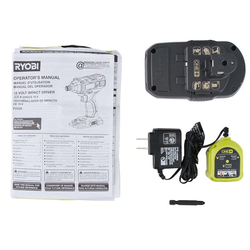 ONE+ 18V Cordless 1/4 in. Impact Driver Kit with 1.5 Ah Battery and Charger 4