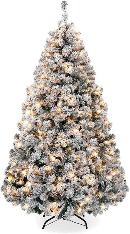 7.5ft Pre-Lit Snow Flocked Artificial Tree 1