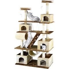 87.5" Cat Tree Climber with Ladder and Swing