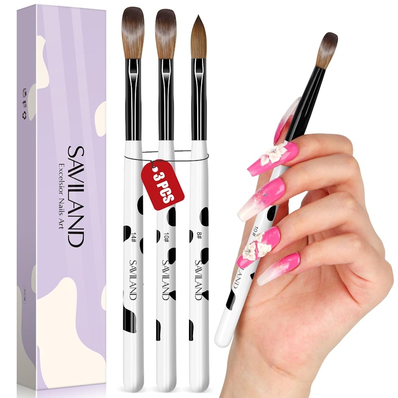 3pcs Acrylic Nail Brush Set Size 1