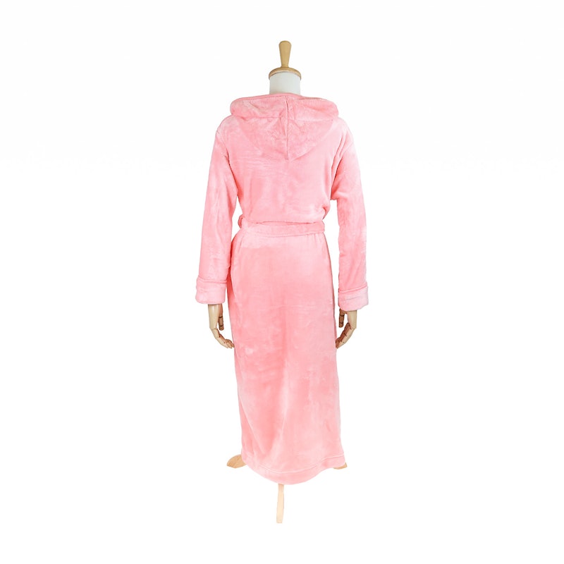 Women Fleece Hooded Bathrobe - Plush Long Robe 2