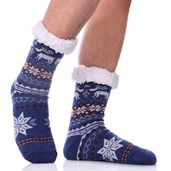 Men’s Fuzzy Thermal Fleece-Lined Fluffy Slipper Socks