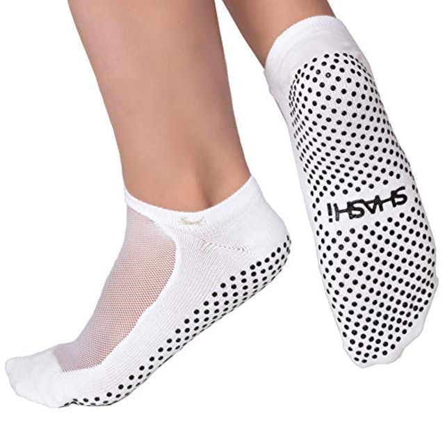 Classic Women's Grip Socks Plan Mesh Top Panel 1
