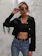 SHEIN Corduroy Fringe Detail Crop Jacket 1