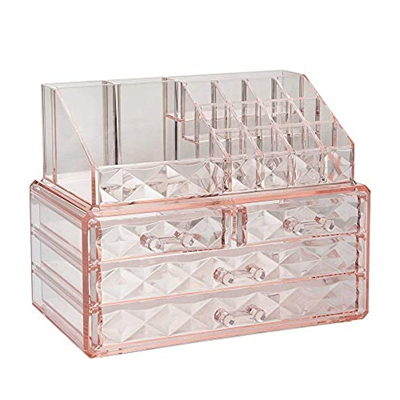 Stackable cosmetic organizer with drawers 1