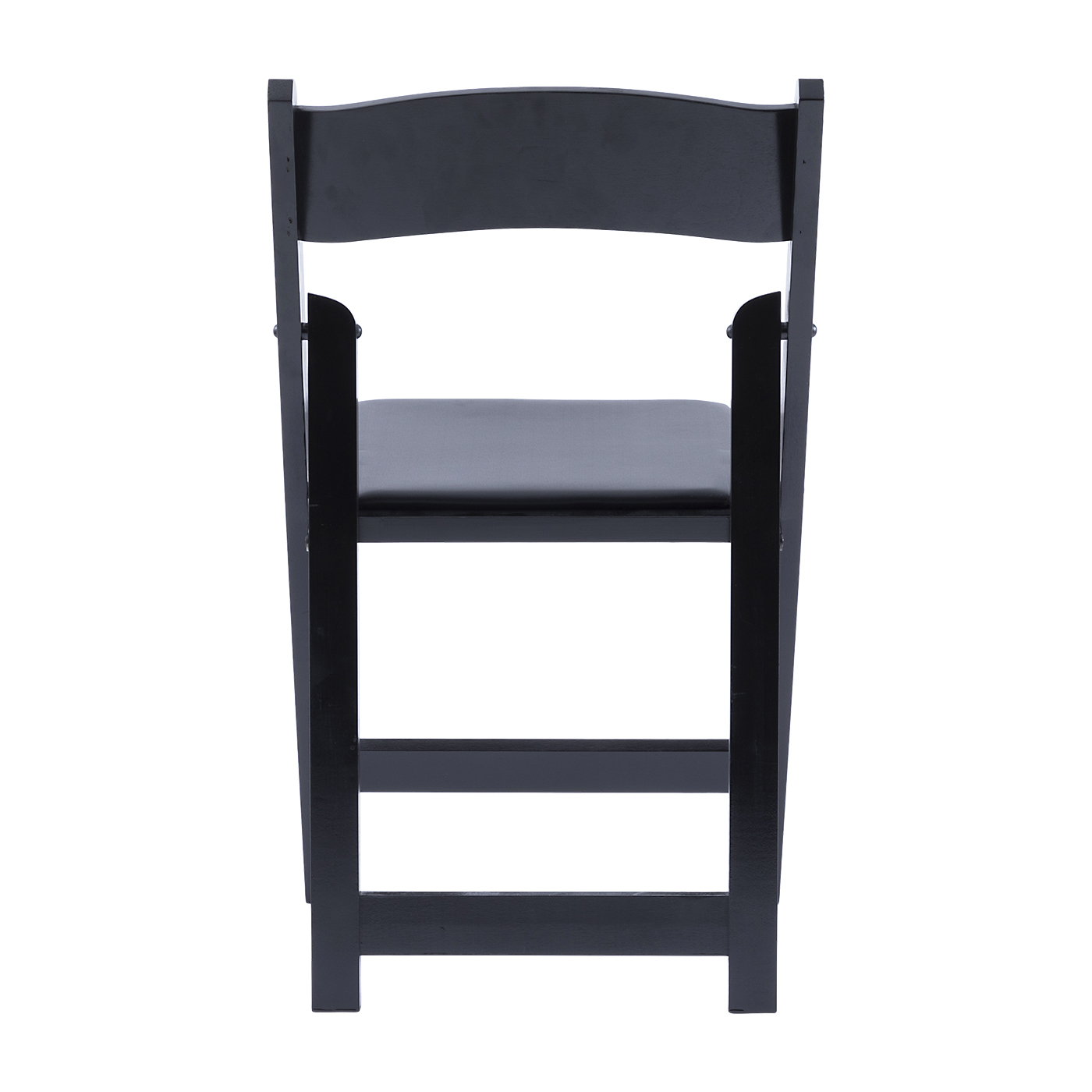 Hercules Series Black Wood Folding Chair with Vinyl Padded Seat 3