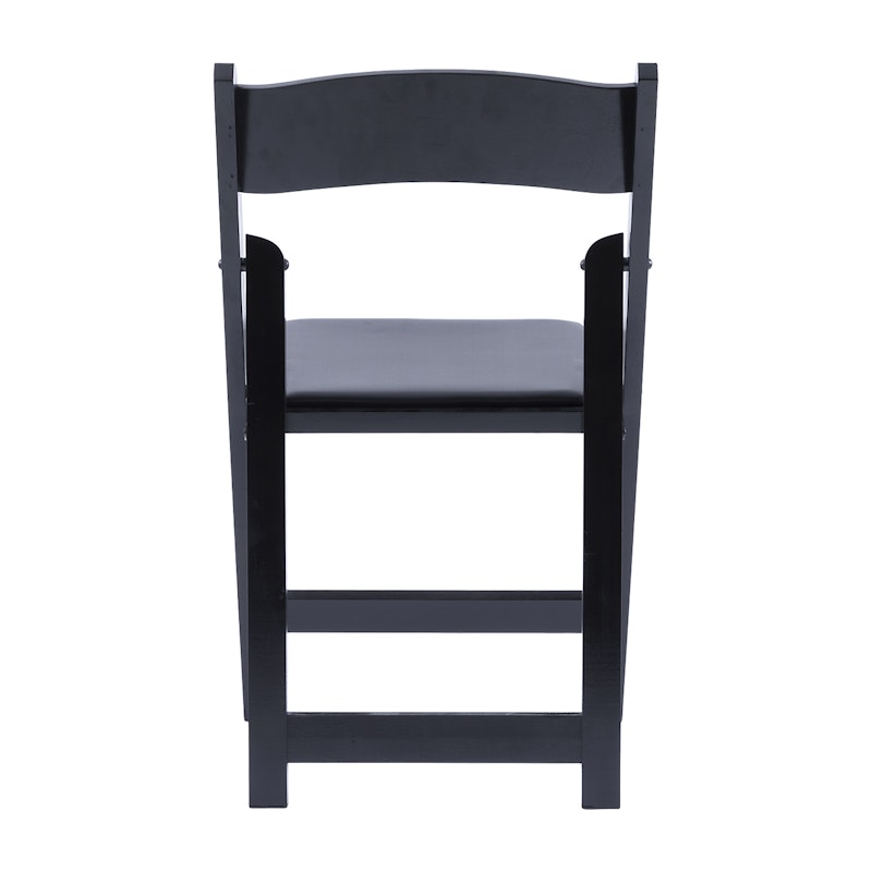 Hercules Series Black Wood Folding Chair with Vinyl Padded Seat 3