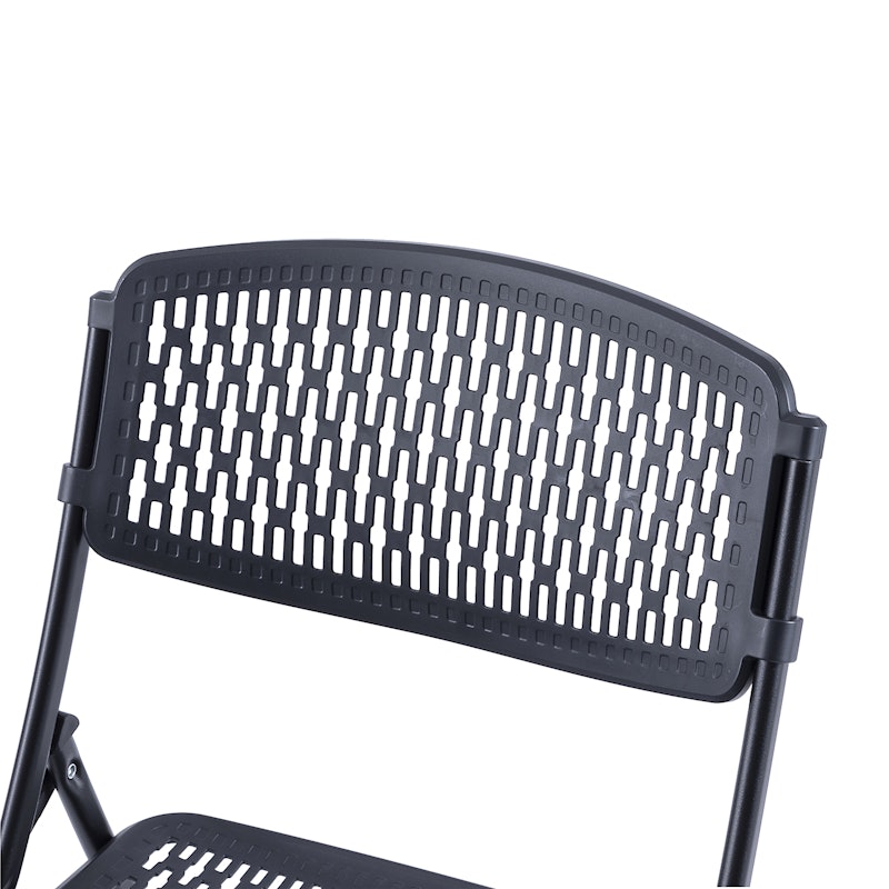 Plastic Seat Folding Chair in Black (Set of 4) 6