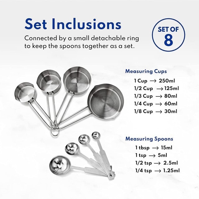 Stainless Steel Measuring Spoons and Cups Combo 2
