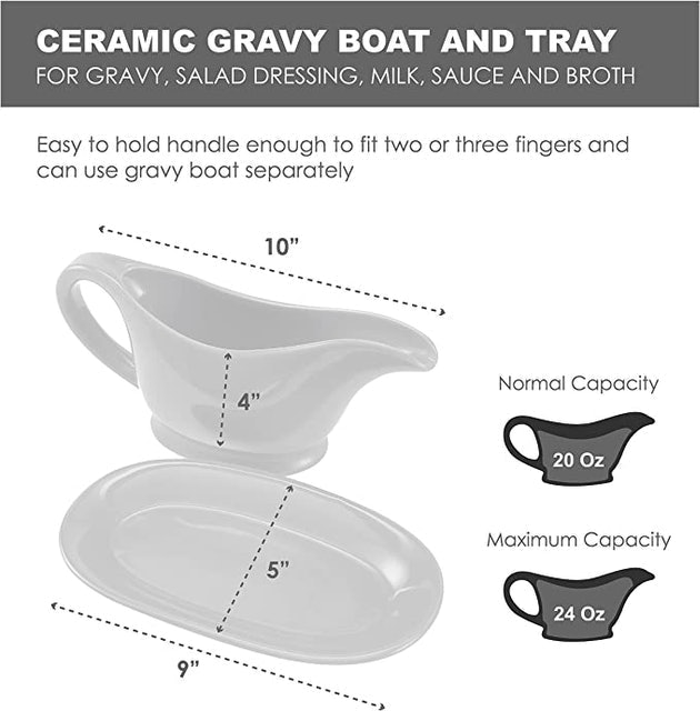 Ceramic Gravy Boat and Tray 2