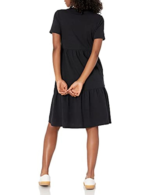Women's Short-Sleeve Crewneck Tiered Dress 3