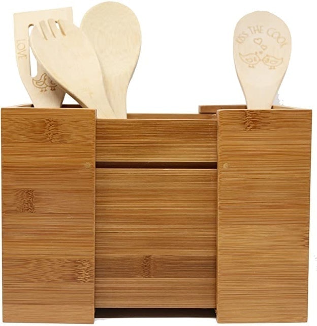 KAGURA BAMBOO Expandable Utensil Holder 2