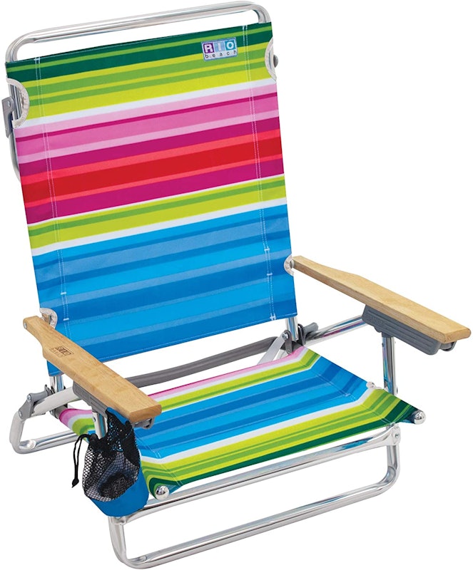 5-Position Lay Flat Folding Beach Chair 1