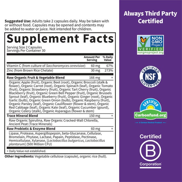 Vitamin Code Raw Zinc 60 Capsules 2