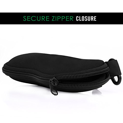 Sunglass Soft Case Ultra Light Neoprene Zipper Eyeglass Case with Belt Clip Unisex 2