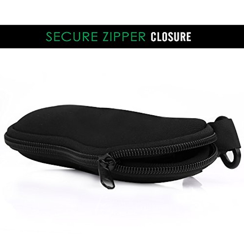 Sunglass Soft Case Ultra Light Neoprene Zipper Eyeglass Case with Belt Clip Unisex 2