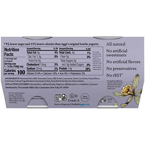 Skyr Vanilla Multipack, Lower Sugar 2