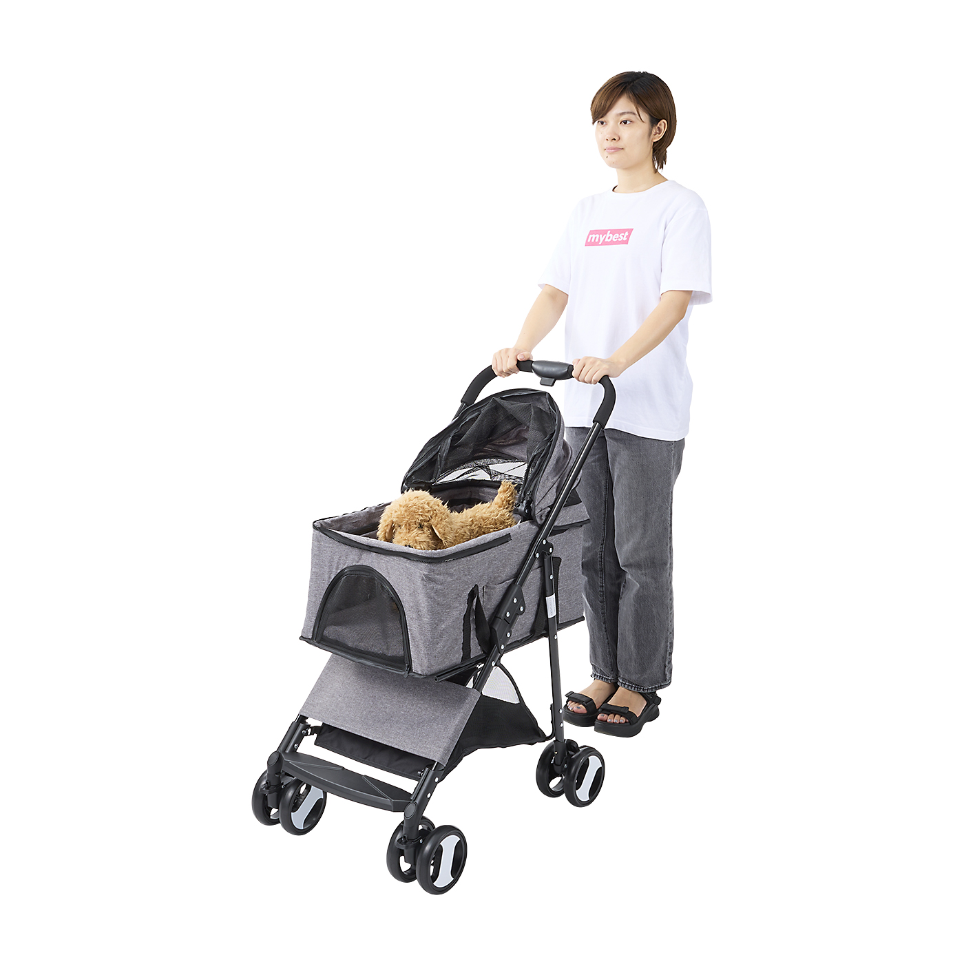 NChanmar Dog Stroller 3-in-1 Folding Dog Stroller 3