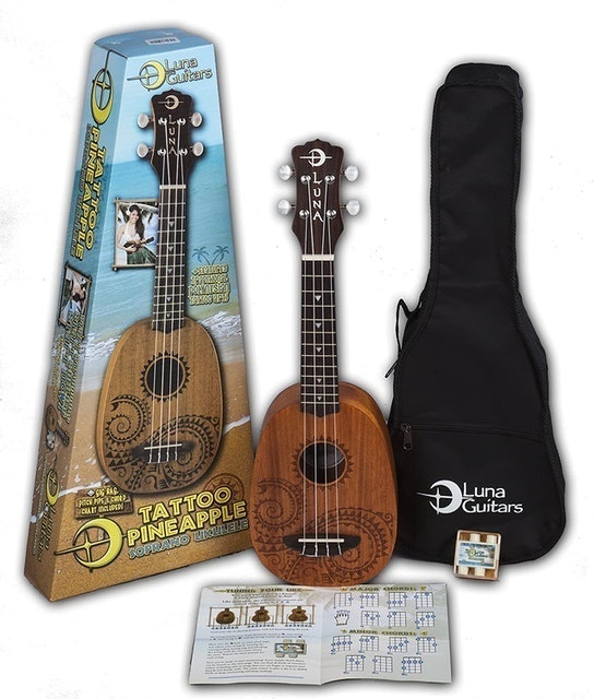Tattoo Mahogany Soprano Pineapple Ukulele Pack 1