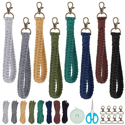 8 Sets Macrame DIY Wristlet Keychain Kits  1