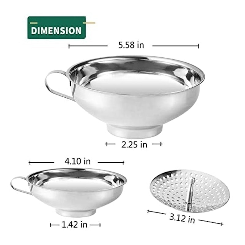 Small and Large Funnels With Strainer 2