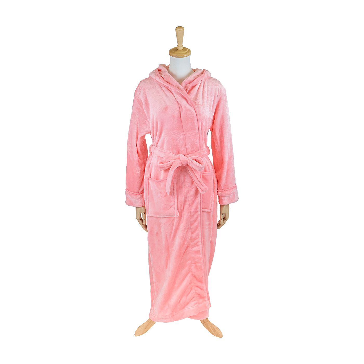 Women Fleece Hooded Bathrobe - Plush Long Robe 1