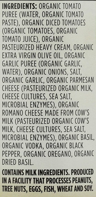 Organic Creamy Vodka Pasta Sauce 3