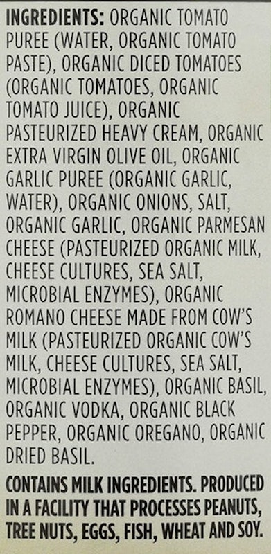 Organic Creamy Vodka Pasta Sauce 3