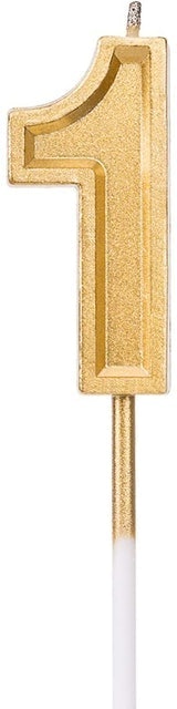 Gold Glitter Number Candles 1