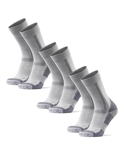 Merino Wool Hiking Socks, Crew Length, for Men & Women, 3-Pack 1
