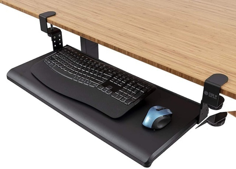 Large Clamp-On Retractable Adjustable Keyboard Tray 1