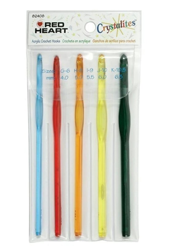 Red Heart Crystallites Acrylic Crochet Hook Set 1