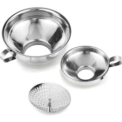 Small and Large Funnels With Strainer
