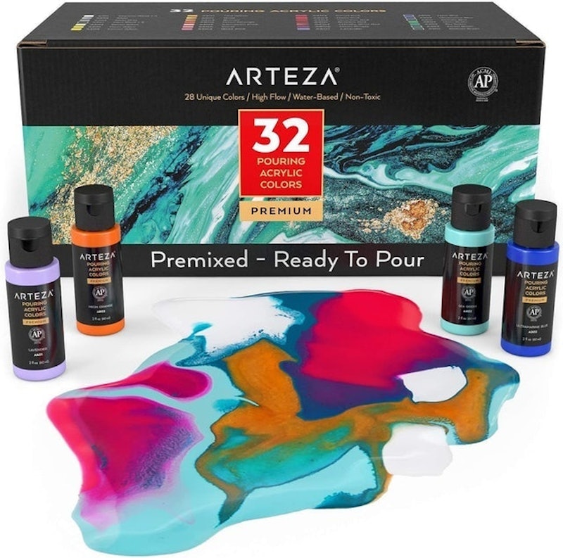 ARTEZA Neon Acrylic Paint High Viscosity Water-Based Paint, Glossy