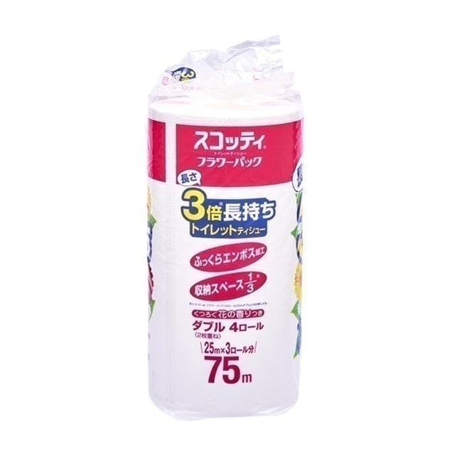 Scottie Flowerpack 3 Times Longer-Lasting Double-Ply 75m 4 Rolls 2