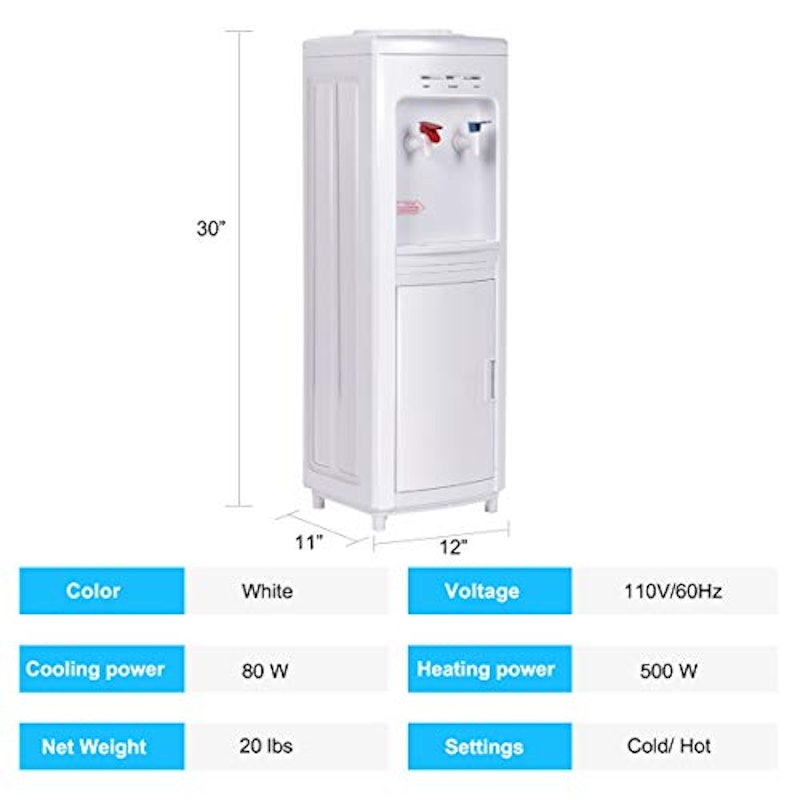 5 Gallons Hot and Cold Water Cooler Dispenser with Child Safety Lock 2
