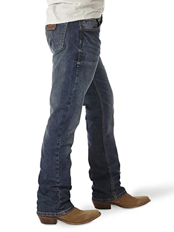 Mens RetroSlimFitBoot Cut Green Jeans 3