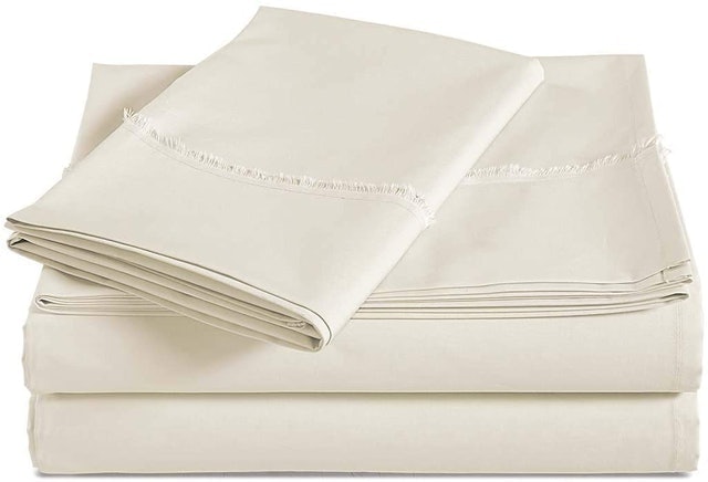  Organic Cotton Sheet Set with Frayed Hem 1