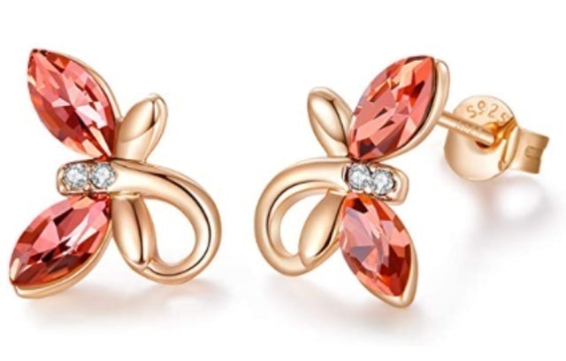 Hypoallergenic Birthstone Butterfly Stud 1