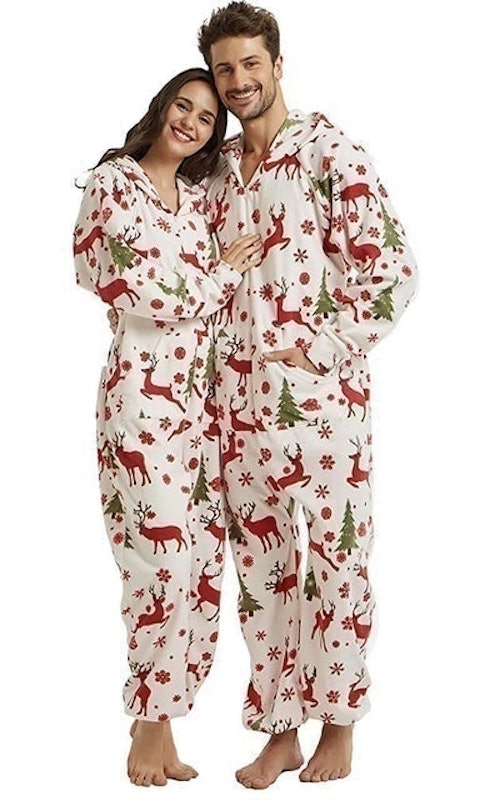 Women's and Men's Hooded Fleece Onesies 1