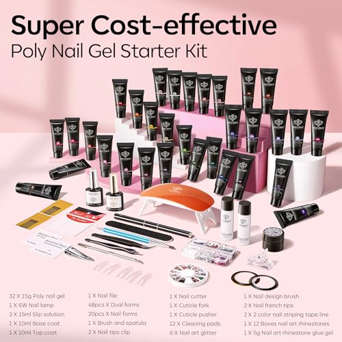 133Pcs 32 Colors Poly Nail Gel Kit 3