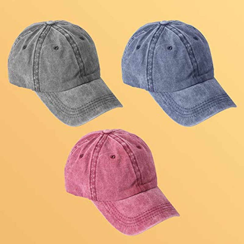 3 Pack Washed Plain Baseball Cap 2