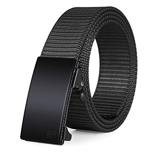 Men's Ratchet Web Belt,1.25 inch Nylon Automatic Buckle Belt 1