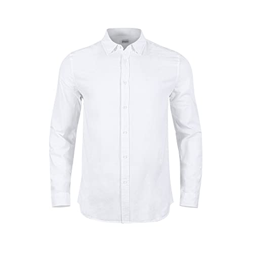 Mens Casual Long Sleeve Cotton Linen Shirt 2