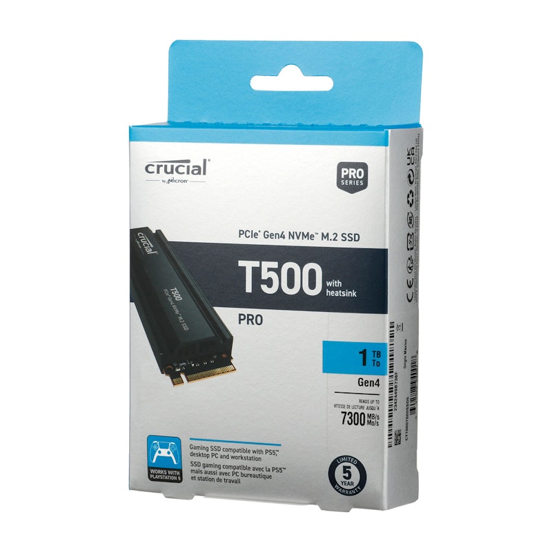Crucial T500 1TB PCIe Gen4 NVMe M.2 SSD 3