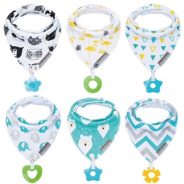 Baby Bandana Drool Bibs with Teething Toys 1